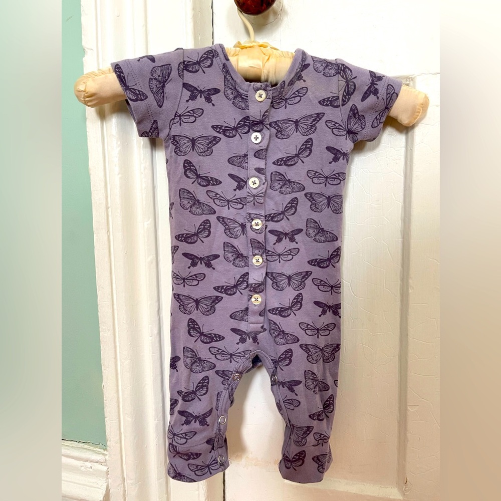 Kate Quinn Purple Butterfly Short Sleeve Junpsuit